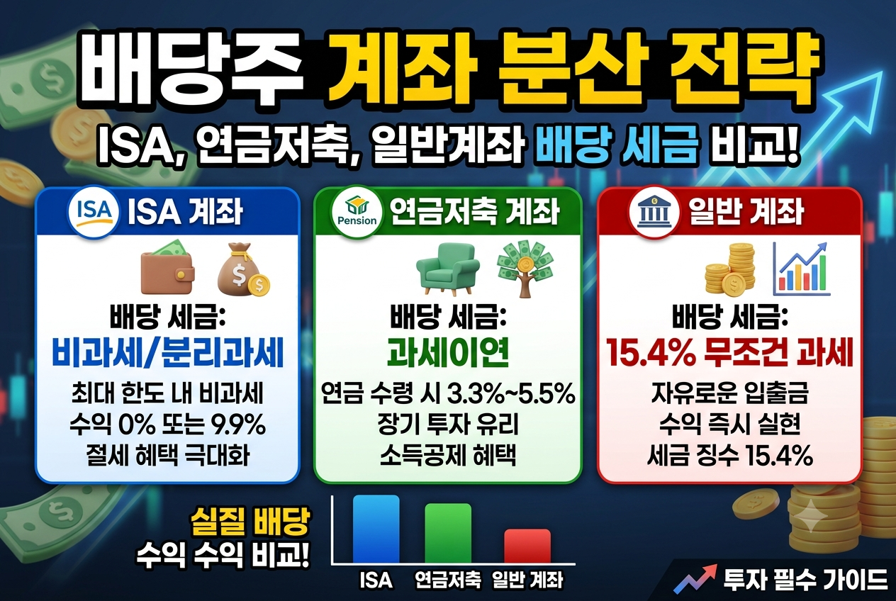 배당주 계좌 분산 전략 — ISA, 연금저축, 일반계좌 배당 세금 비교